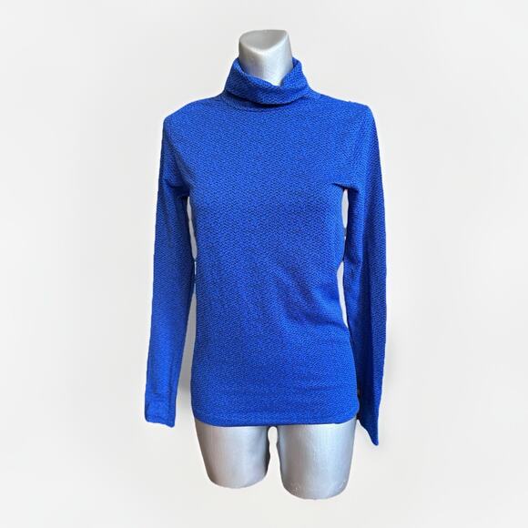 Athleta Flurry Peak Turtleneck Medium Blue Baselayer Thumbholes Athleisure - Picture 1 of 7